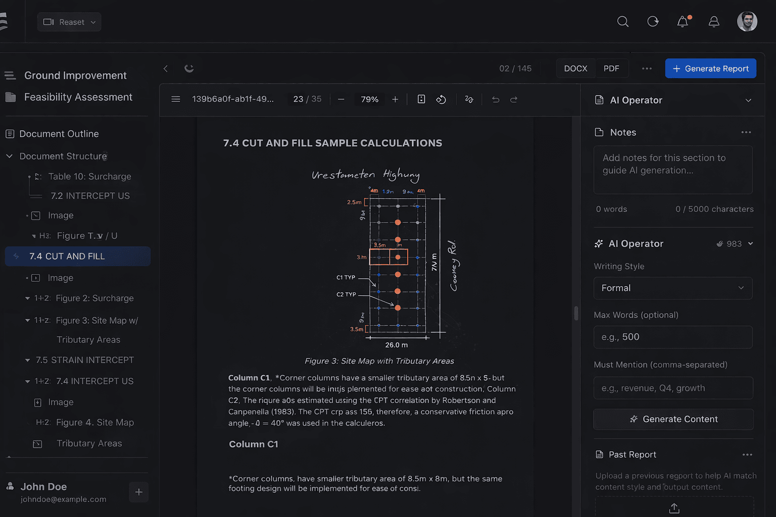 Reportly application preview